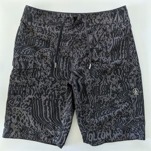 🌼 Volcom Mod-Tech Logo Plasm Print Boardshort Swim Trunks 30